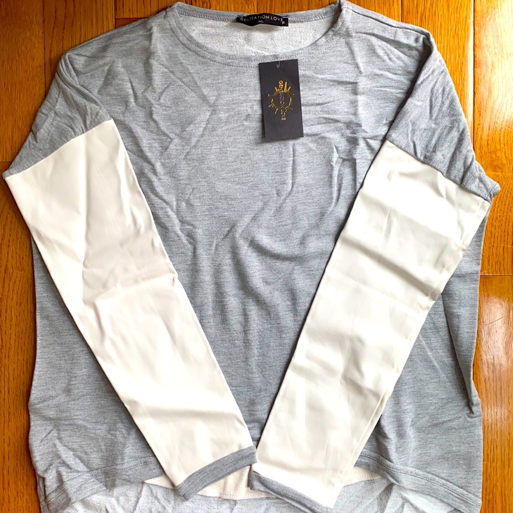 Generation Love 2 Tone Sweater-Grey/White (M/L)
